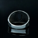 Black Stone Ring // Black + Silver (6.5)