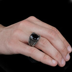 Black Stone Ring // Black + Silver (7)