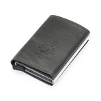 Westpolo Mories Unisex Genuine Guti Leather Mechanized Wallet + Card Holder // Anthracite