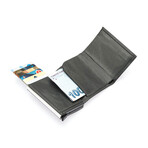 Westpolo Mories Unisex Genuine Guti Leather Mechanized Wallet + Card Holder // Anthracite