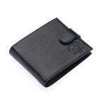 Westpolo Genuine Leather Men Wallet + Coin Pocket // Black