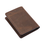 Westpolo Pimm Aged Leather Unisex Wallet // Brown