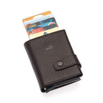 Westpolo Genuine Leather Unisex Magnetic Wallet + Card Holder // Brown