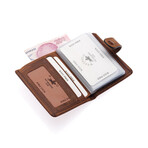 Westpolo Alex Unisex Genuine Aged Leather Multi Card Wallet // Tobacco
