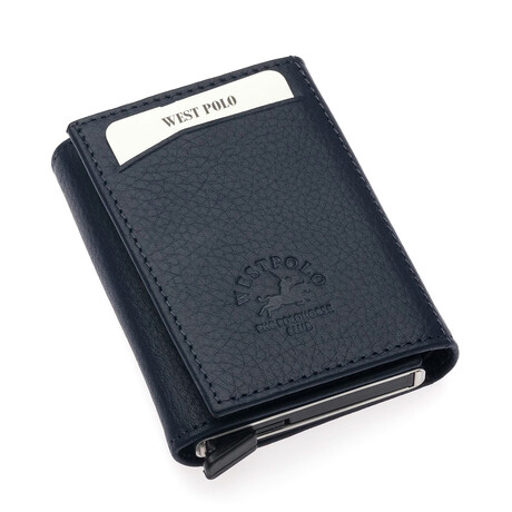 Westpolo Safari Genuine Leather Unisex Wallet // Navy Blue