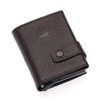 Westpolo Genuine Leather Unisex Magnetic Wallet + Card Holder // Brown