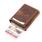 Westpolo Safari Unisex Genuine Aged Leather Wallet // Dark Camel