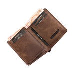 Westpolo Pimm Aged Leather Unisex Wallet // Cappuccino