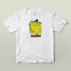 Smug SpongeBob Graphic Tee // White (L)