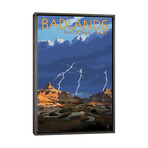 Badlands National Park (Lightning Storm) by Lantern Press (26"H x 18"W x 0.75"D)