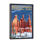Bryce Canyon National Park (Three Hoodoos In Winter) by Lantern Press (26"H x 18"W x 0.75"D)
