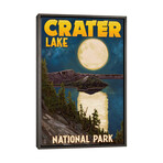 Crater Lake National Park (Full Moon Over Crater Lake) by Lantern Press (26"H x 18"W x 0.75"D)