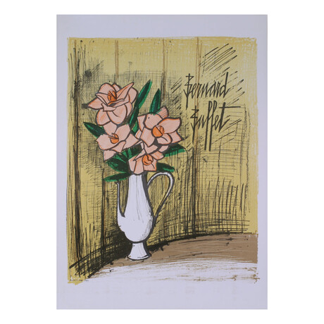 Bernard Buffet // Bouquet De Fleurs // 1973 Lithograph