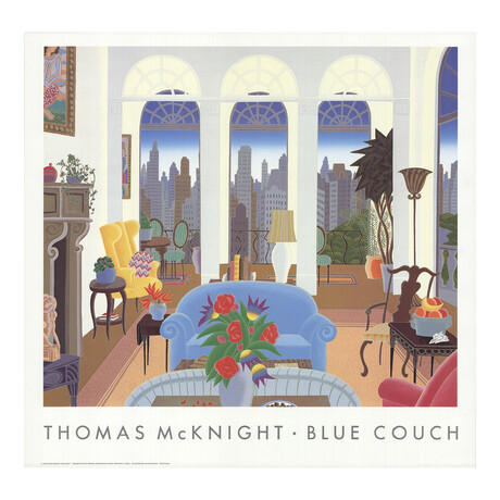 Thomas McKnight // Blue Couch // 1985 Offset Lithograph
