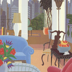 Thomas McKnight // Blue Couch // 1985 Offset Lithograph