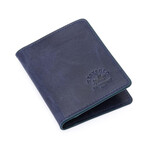 Westpolo Olea Unisex Vintage Genuine Aged Leather Card Holder // Navy Blue