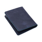 Westpolo Olea Unisex Vintage Genuine Aged Leather Card Holder // Navy Blue