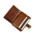 Westpolo Carpi Unisex Aged Leather Card Holder // Dark Brown