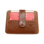 Westpolo Carpi Unisex Multi Slots Genuine Floater Leather Card Holder // Tobacco