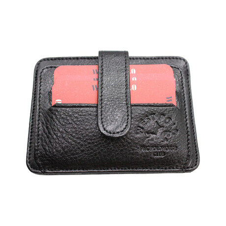 Westpolo Carpi Unisex Multi Slots Genuine Floater Leather Card Holder // Black