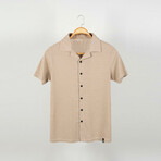 Apas Collar Short Sleeve Shirt I // Cream (S)