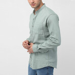 Classic Collar Long Sleeve Linen Shirt // Nile Green (L)