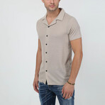 Apas Collar Short Sleeve Shirt I // Cream (L)