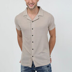 Apas Collar Short Sleeve Shirt // Cream (S)