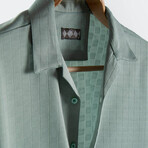 Slim-Fit Cropped Collar Short Sleeve Shirt // Mint (M)