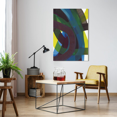 Pigment Play II // Frameless Free Floating Tempered Glass Panel Graphic Wall Art