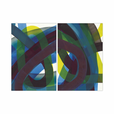 Pigment Play  // Frameless Free Floating Reverse Printed Tempered Glass Wall Art Set of 2 (Pigment Play)