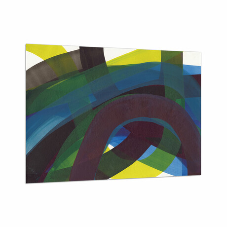 Pigment Play II // Frameless Free Floating Reverse Printed Tempered Art Glass Wall Art (Pigment Play II)