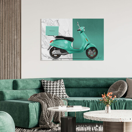 Tiffany Delivery // Frameless Free Floating Tempered Glass Panel Graphic Wall Art