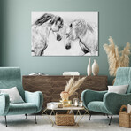 Caballo Blanco Equine // Frameless Free Floating Tempered Glass Panel Graphic Wall Art