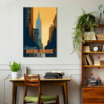 New York Minute // Frameless Free Floating Tempered Glass Panel Graphic Wall Art