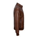 Owen Leather Jacket // Chestnut (XL)