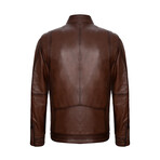 Llyod Leather Jacket // Chestnut (XL)