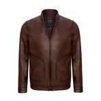 Llyod Leather Jacket // Chestnut (3XL)