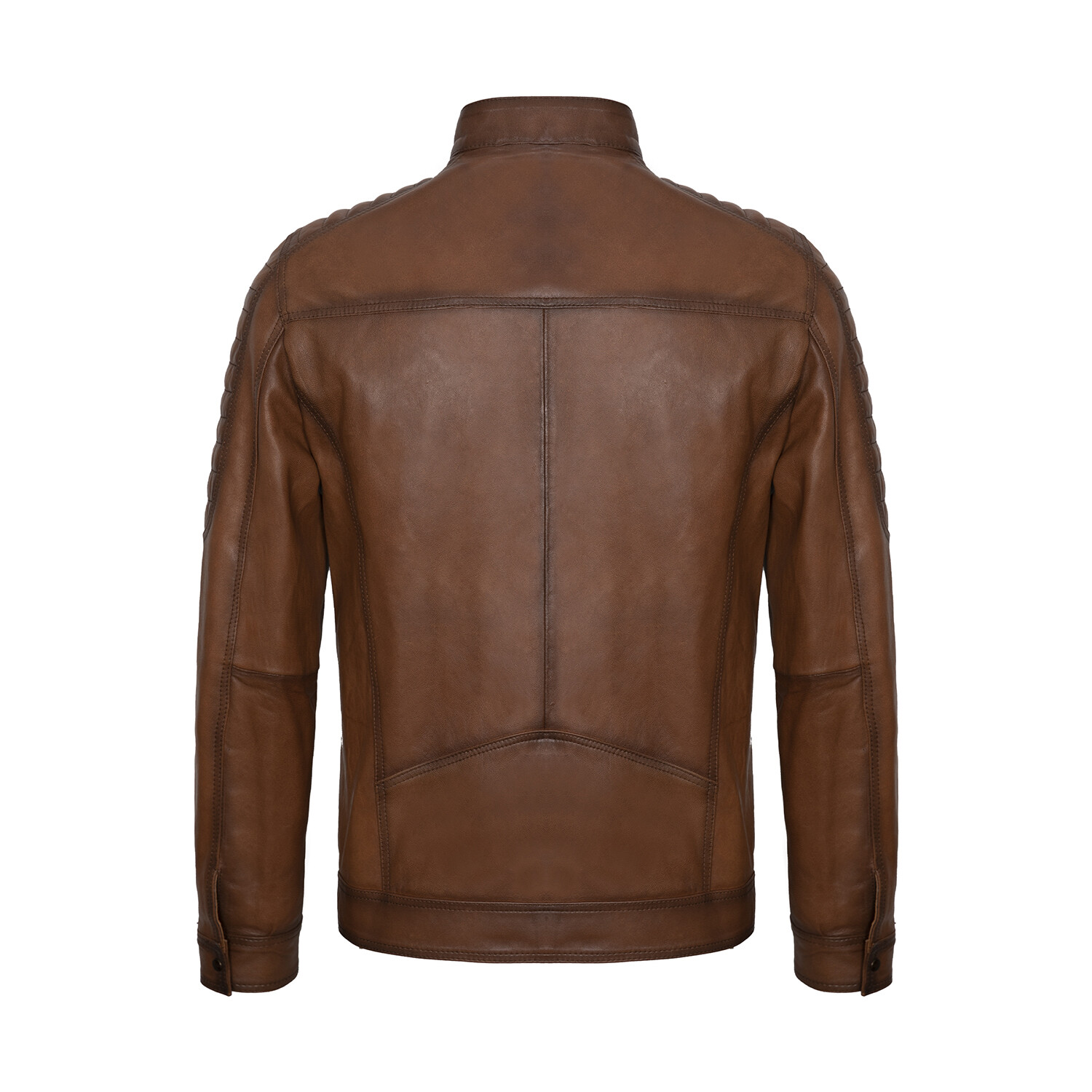 Quilt Shoulders Racer Jacket // Light Brown (2XL) - Paul Parker Leather ...