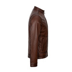 Llyod Leather Jacket // Chestnut (3XL)