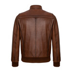 Owen Leather Jacket // Chestnut (3XL)
