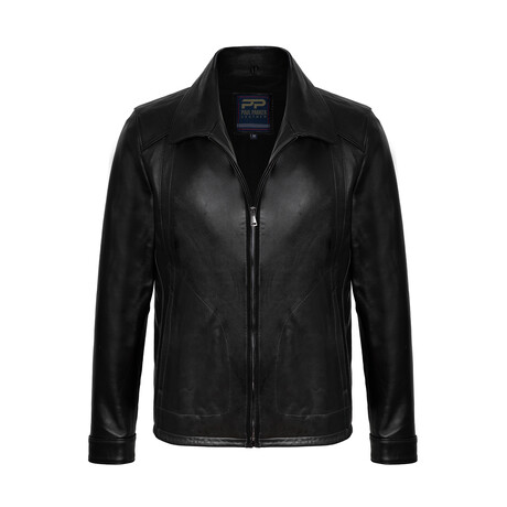 Casual Leather Jacket // Black (S)