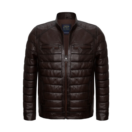 Ian Leather Jacket // Brown (XL)