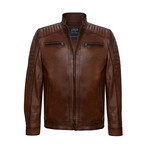Dennis Leather Jacket // Chestnut (3XL)