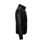 Front Pockets Racer Jacket // Black (S)