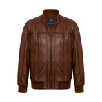 Isaac Leather Jacket // Chestnut (XL)
