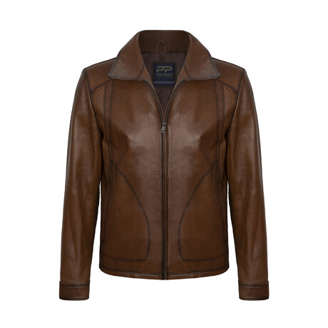 Quinn Leather Jacket // Nut (S)