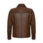 Quinn Leather Jacket // Chestnut (3XL)