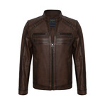 Wesley Leather Jacket // Chestnut (3XL)