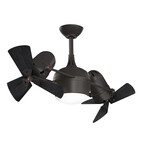 Dagny Ceiling Fan + LED Light Kit // Bronze Finish + Matte Black Blades